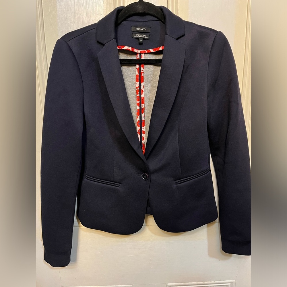 RW&CO. Navy Blazer with Red Lining